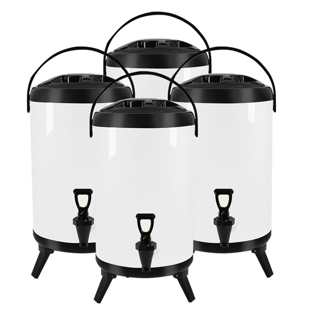 Soga 4X 16L Stainless Steel Insulated Milk Tea Barrel Hot And Cold Beverage Dispenser Container With Faucet White, Home &Amp; Living, Kitchen &Amp; Dining, Barware, Spirit Dispensers, ,  - Nz Depot 1