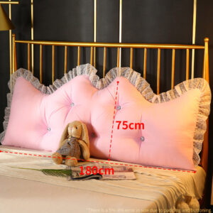 SOGA 4X 180cm Pink Princess Bed Pillow Headboard Backrest Bedside Tatami Sofa Cushion with Ruffle Lace Home Decor, Furniture, Living Room Furniture, Occasional Chairs, , ,  - NZ DEPOT 2