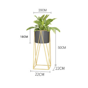 SOGA 4X 50cm Gold Metal Plant Stand with Black Flower Pot Holder Corner Shelving Rack Indoor Display, Home & Living, Home Decor, Indoor Pots, Planters and Plant Stands, , ,  - NZ DEPOT 2