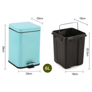 SOGA 4X 6L Foot Pedal Stainless Steel Rubbish Recycling Garbage Waste Trash Bin Square Blue, Home & Living, Kitchen & Dining, Kitchen Storage, Kitchen Bins, ,  - NZ DEPOT 2