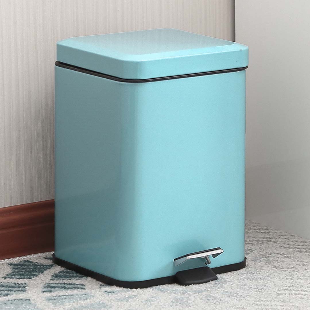 SOGA 4X 6L Foot Pedal Stainless Steel Rubbish Recycling Garbage Waste Trash Bin Square Blue, Home & Living, Kitchen & Dining, Kitchen Storage, Kitchen Bins, ,  - NZ DEPOT 8