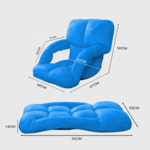 SOGA 4X Foldable Lounge Cushion Adjustable Floor Lazy Recliner Chair with Armrest Blue, Furniture, Living Room Furniture, Occasional Chairs, , ,  - NZ DEPOT 2