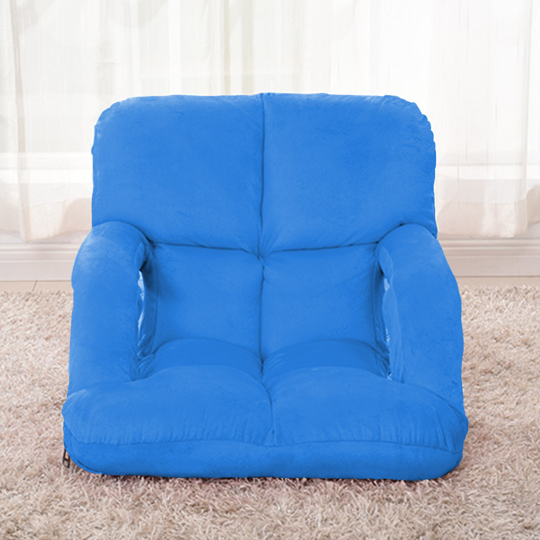 Soga 4X Foldable Lounge Cushion Adjustable Floor Lazy Recliner Chair With Armrest Blue, Furniture, Living Room Furniture, Occasional Chairs, , ,  - Nz Depot 8