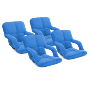 SOGA 4X Foldable Lounge Cushion Adjustable Floor Lazy Recliner Chair with Armrest Blue, Furniture, Living Room Furniture, Occasional Chairs, , ,  - NZ DEPOT 1