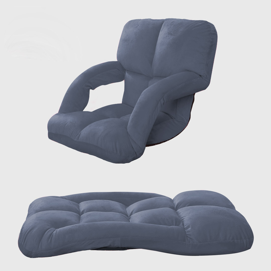 Soga 4X Foldable Lounge Cushion Adjustable Floor Lazy Recliner Chair With Armrest Grey, Furniture, Living Room Furniture, Occasional Chairs, , ,  - Nz Depot 4