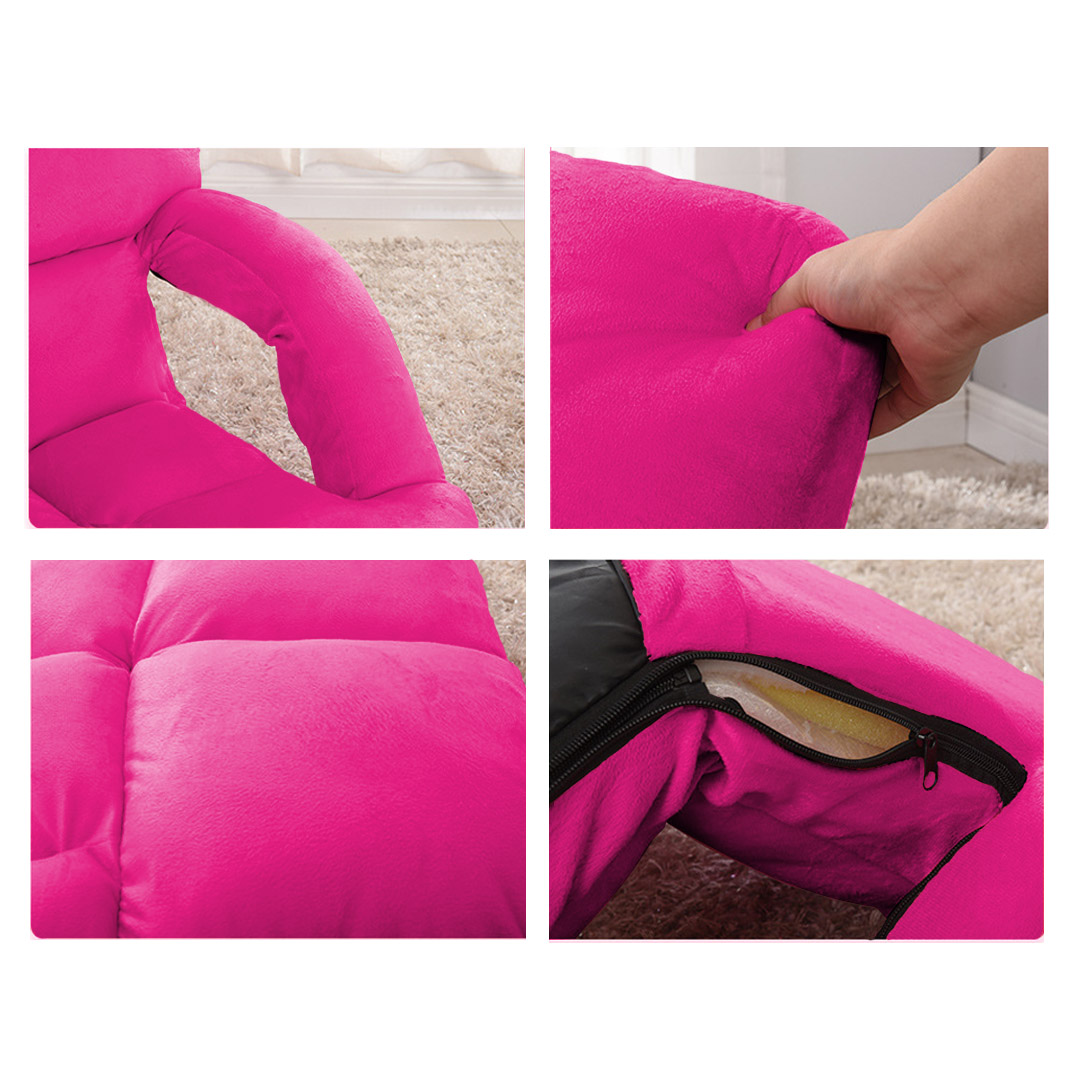 Soga 4X Foldable Lounge Cushion Adjustable Floor Lazy Recliner Chair With Armrest Pink, Furniture, Living Room Furniture, Occasional Chairs, , ,  - Nz Depot 6