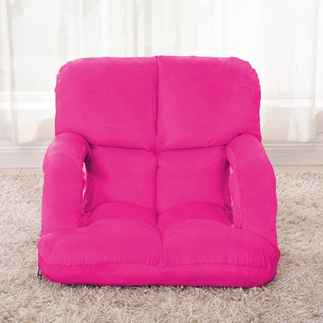 Soga 4X Foldable Lounge Cushion Adjustable Floor Lazy Recliner Chair With Armrest Pink, Furniture, Living Room Furniture, Occasional Chairs, , ,  - Nz Depot 8