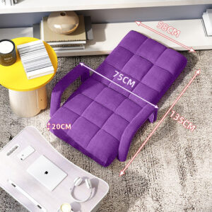 SOGA 4X Foldable Lounge Cushion Adjustable Floor Lazy Recliner Chair with Armrest Purple, Furniture, Living Room Furniture, Occasional Chairs, , ,  - NZ DEPOT 2