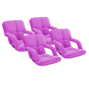 SOGA 4X Foldable Lounge Cushion Adjustable Floor Lazy Recliner Chair with Armrest Purple, Furniture, Living Room Furniture, Occasional Chairs, , ,  - NZ DEPOT 1