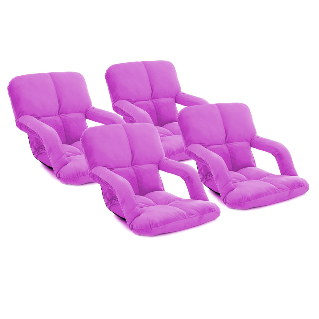 Soga 4X Foldable Lounge Cushion Adjustable Floor Lazy Recliner Chair With Armrest Purple, Furniture, Living Room Furniture, Occasional Chairs, , ,  - Nz Depot 1