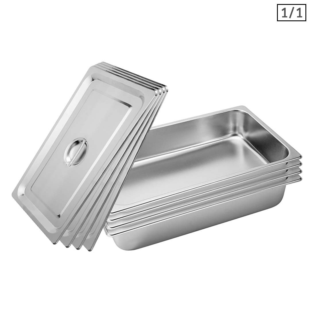 Soga 4X Gastronorm Gn Pan Full Size 1/1 Gn Pan 10Cm Deep Stainless Steel Tray With Lid, Home &Amp; Living, Kitchen &Amp; Dining, Bakeware, Baking Trays, ,  - Nz Depot 1