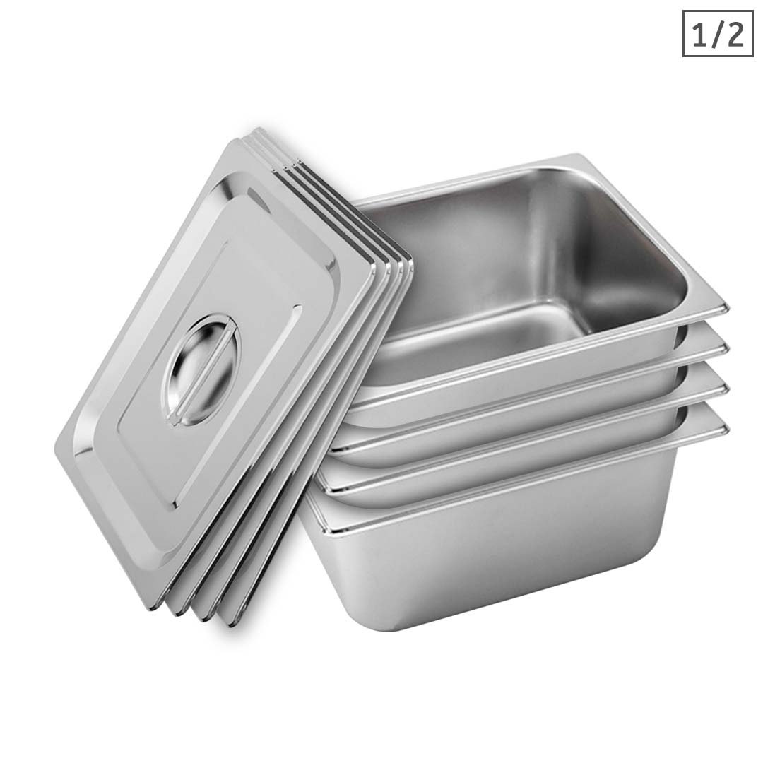 Soga 4X Gastronorm Gn Pan Full Size 1/2 Gn Pan 15Cm Deep Stainless Steel With Lid, Home &Amp; Living, Kitchen &Amp; Dining, Bakeware, Baking Trays, ,  - Nz Depot 1