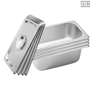 Soga 4X Gastronorm Gn Pan Full Size 13 Gn Pan 10Cm Deep Stainless Steel Tray With Lid Nz Depot - Nz Depot