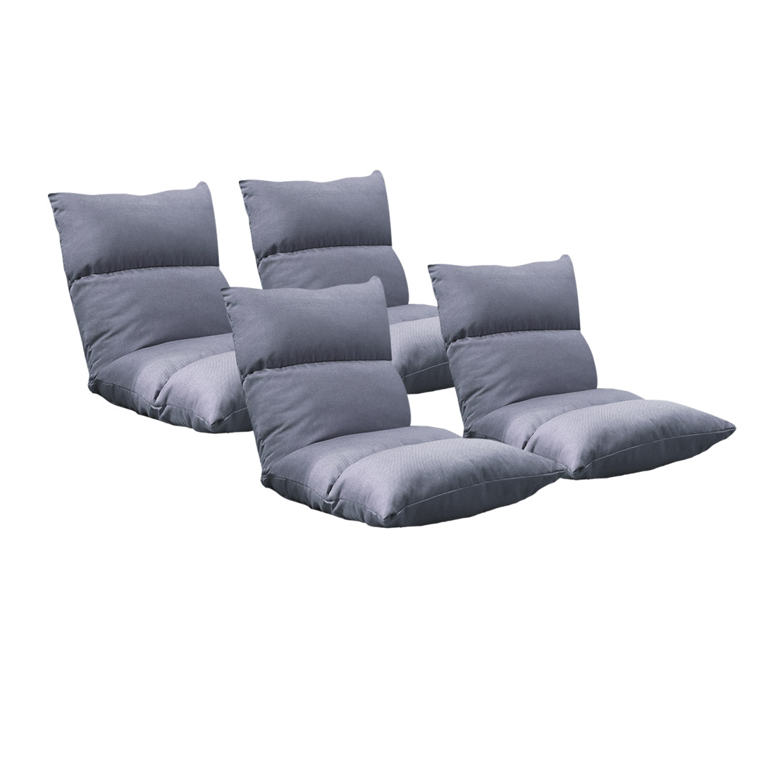 Soga 4X Lounge Floor Recliner Adjustable Lazy Sofa Bed Folding Game Chair Grey, Furniture, Living Room Furniture, Occasional Chairs, , ,  - Nz Depot 1