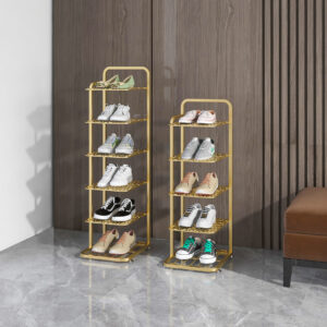 SOGA 5 Tier Gold Plated Metal Shoe Organizer Space Saving Portable Footwear Storage Shelf, Furniture, Storage & Shelving, Shoe Storage, , ,  - NZ DEPOT 2