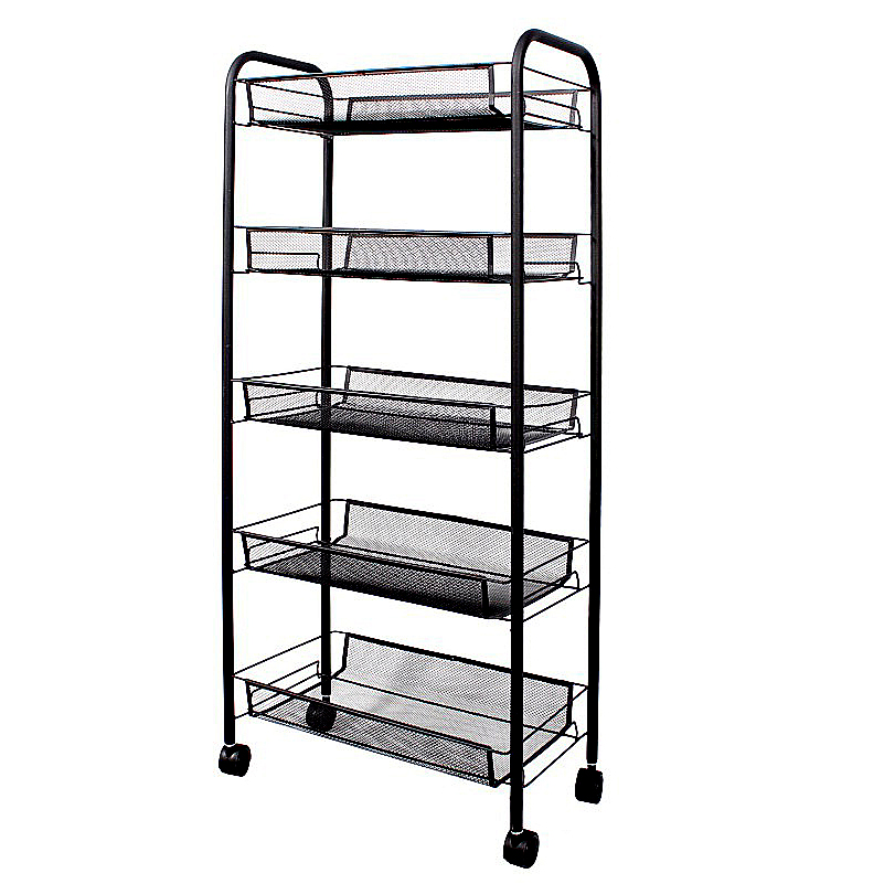 Soga 5 Tier Steel Black Bee Mesh Kitchen Cart Multi-Functional Shelves Portable Storage Organizer With Wheels, Garden, Tools &Amp; Hardware, Garage Storage &Amp; Organisation, Utility Shelves, , ,  - Nz Depot 1