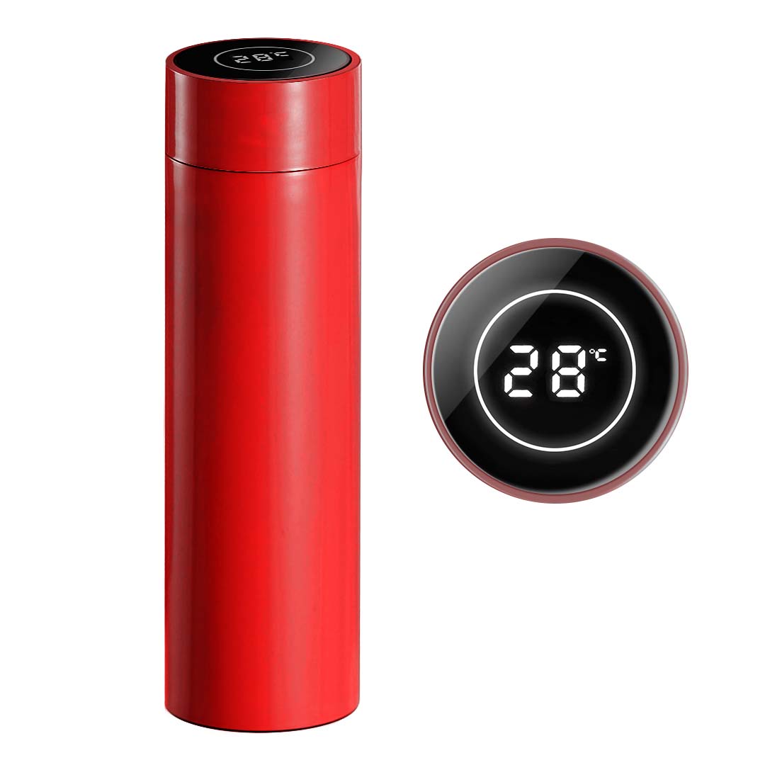 SOGA 500ML Stainless Steel Smart LCD Thermometer Display Bottle Vacuum Flask Thermos Red, home & living, kitchen & dining, drinkware, bottles & jugs, ,  - NZ DEPOT 1