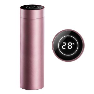 Soga 500Ml Stainless Steel Smart Lcd Thermometer Display Bottle Vacuum Flask Thermos Rose Gold Nz Depot - Nz Depot