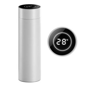 SOGA 500ML Stainless Steel Smart LCD Thermometer Display Bottle Vacuum Flask Thermos White, home & living, kitchen & dining, drinkware, bottles & jugs, ,  - NZ DEPOT 1