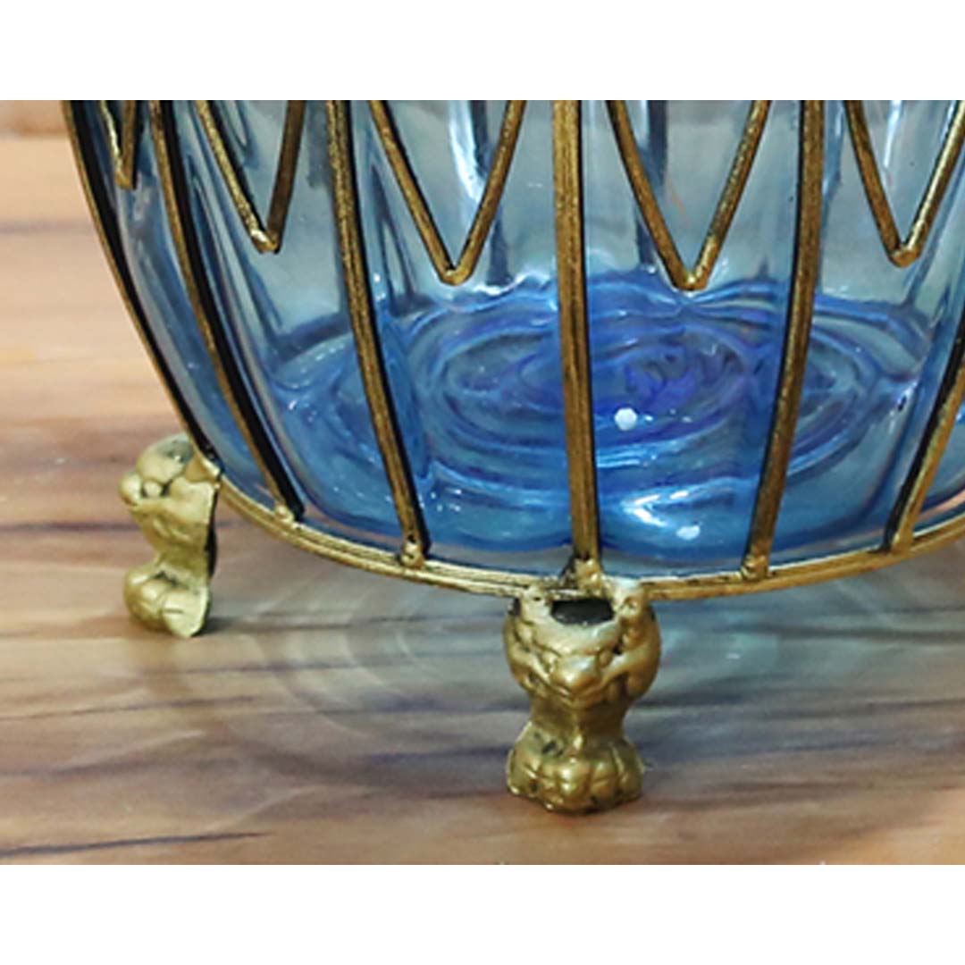 Soga 51Cm Blue Glass Oval Floor Vase With Metal Flower Stand, Home &Amp; Living, Home Decor, Vases, , ,  - Nz Depot 7