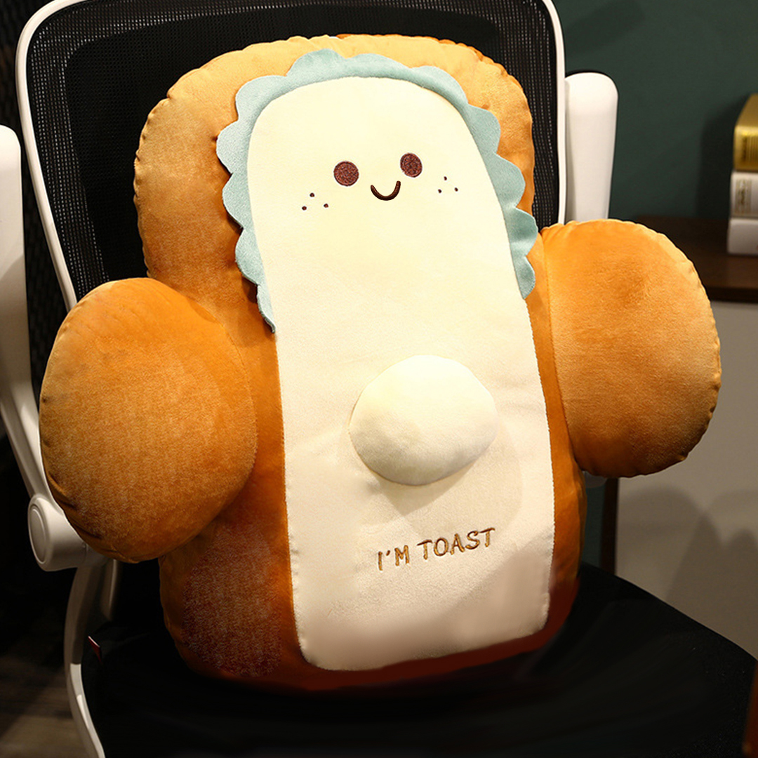 Soga 58Cm Cute Face Toast Bread Cushion Stuffed Car Seat Plush Cartoon Back Support Pillow Home Decor, Furniture, Living Room Furniture, Occasional Chairs, , ,  - Nz Depot 2