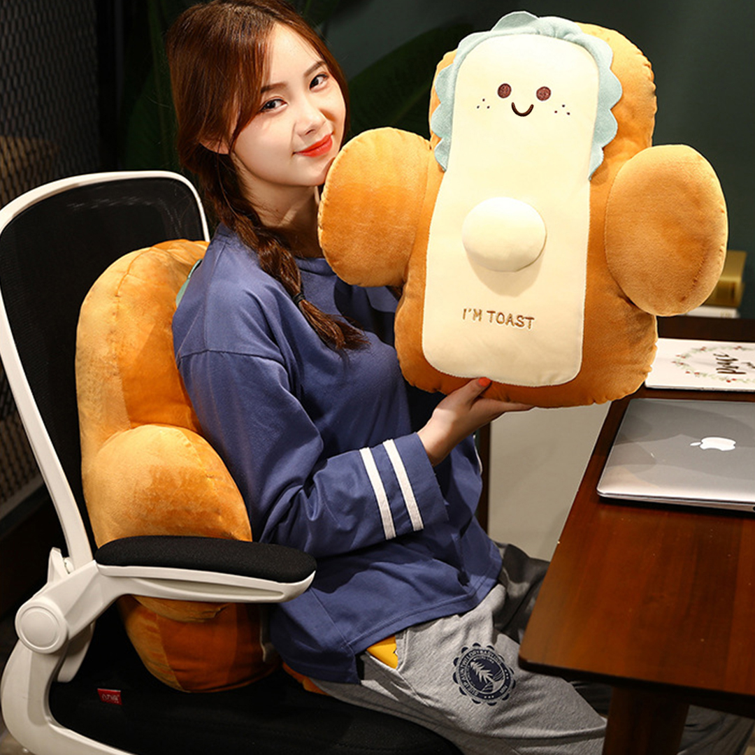 Soga 58Cm Cute Face Toast Bread Cushion Stuffed Car Seat Plush Cartoon Back Support Pillow Home Decor, Furniture, Living Room Furniture, Occasional Chairs, , ,  - Nz Depot 6