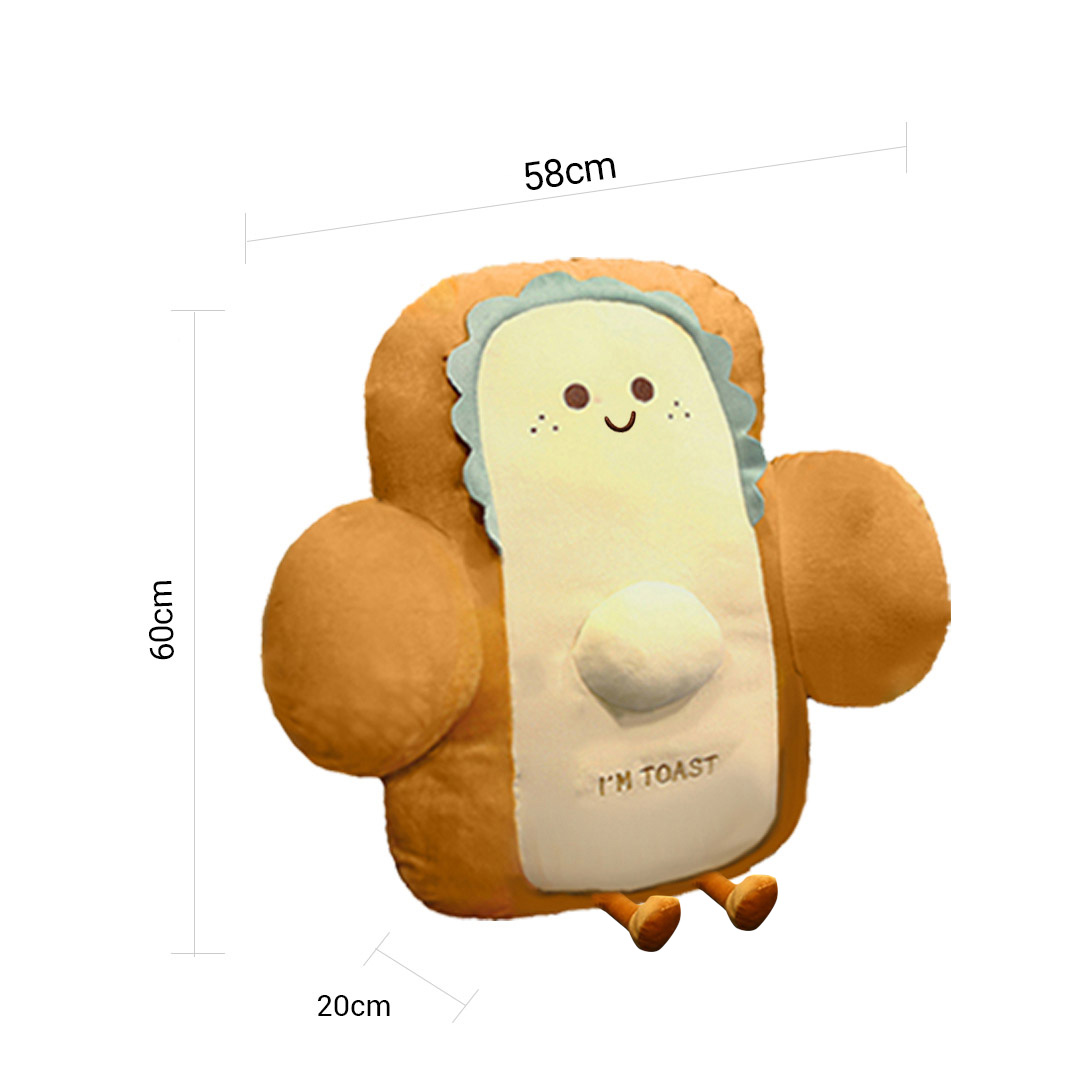 Soga 58Cm Cute Face Toast Bread Cushion Stuffed Car Seat Plush Cartoon Back Support Pillow Home Decor, Furniture, Living Room Furniture, Occasional Chairs, , ,  - Nz Depot 7