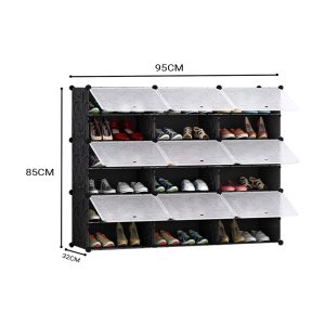 SOGA 6 Tier 3 Column Shoe Rack Organizer Sneaker Footwear Storage Stackable Stand Cabinet Portable Wardrobe with Cover, Furniture, Storage & Shelving, Shoe Storage, , ,  - NZ DEPOT 2