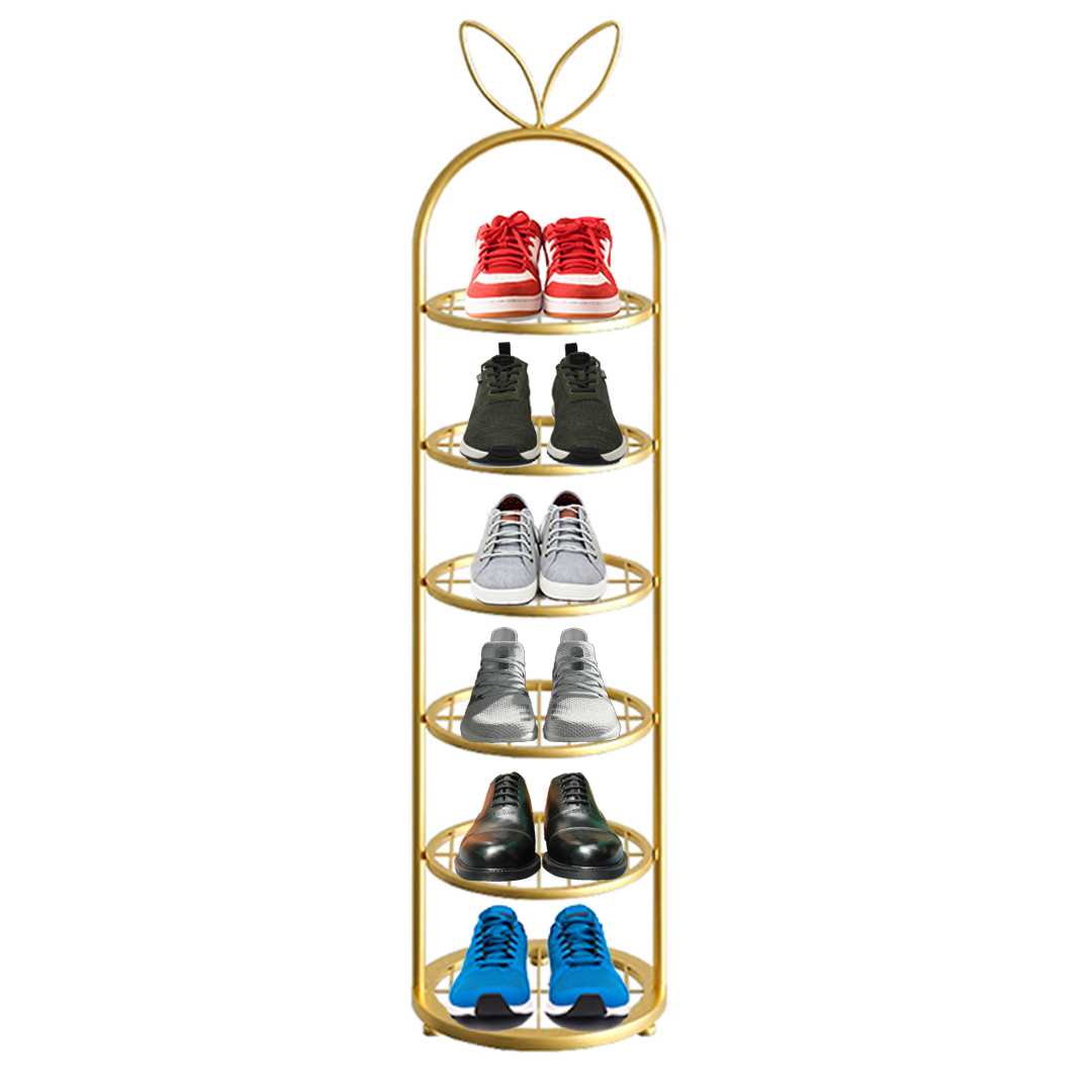 Soga 6 Tier Bunny Ears Shape Gold Plated Metal Shoe Organizer Space Saving Portable Footwear Storage Shelf, Furniture, Storage &Amp; Shelving, Shoe Storage, , ,  - Nz Depot 1