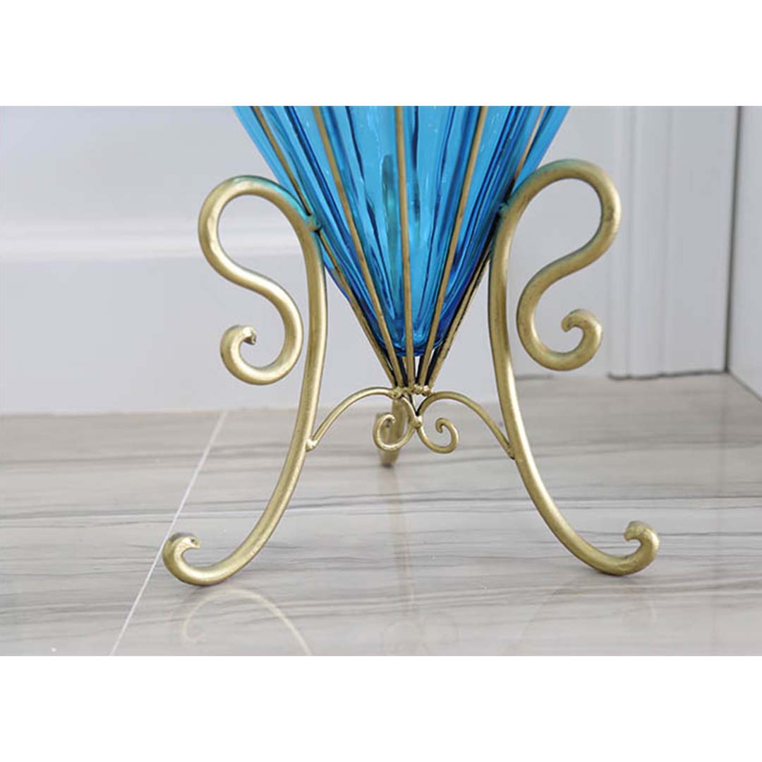 Soga 67Cm Blue Glass Tall Floor Vase With Metal Flower Stand, Home &Amp; Living, Home Decor, Vases, , ,  - Nz Depot 7