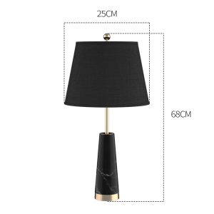 SOGA 68cm Black Marble Bedside Desk Table Lamp Living Room Shade with Cone Shape Base, Home & Living, Lighting, Indoor Lights, Lamps, Table Lamps,  - NZ DEPOT 2