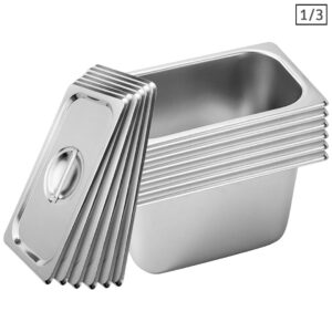 Soga 6X Gastronorm Gn Pan Full Size 13 Gn Pan 15Cm Deep Stainless Steel Tray With Lid Nz Depot - Nz Depot