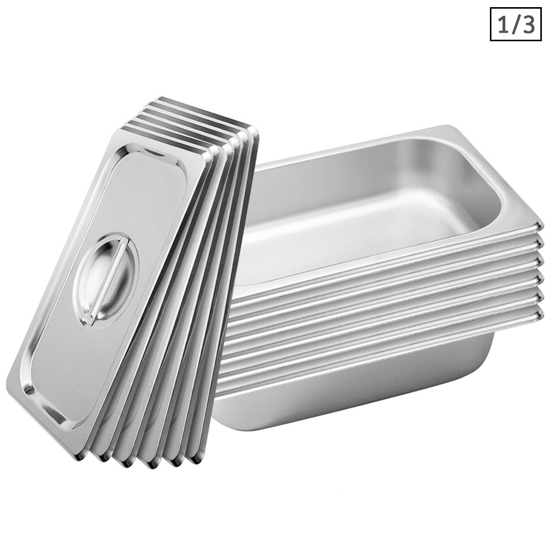 Soga 6X Gastronorm Gn Pan Full Size 1/3 Gn Pan 6.5 Cm Deep Stainless Steel Tray With Lid, Home &Amp; Living, Kitchen &Amp; Dining, Bakeware, Baking Trays, ,  - Nz Depot 1