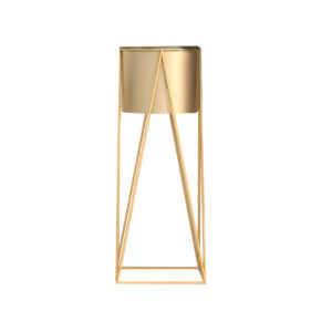 SOGA 70cm Gold Metal Plant Stand with Gold Flower Pot Holder Corner Shelving Rack Indoor Display NZ DEPOT