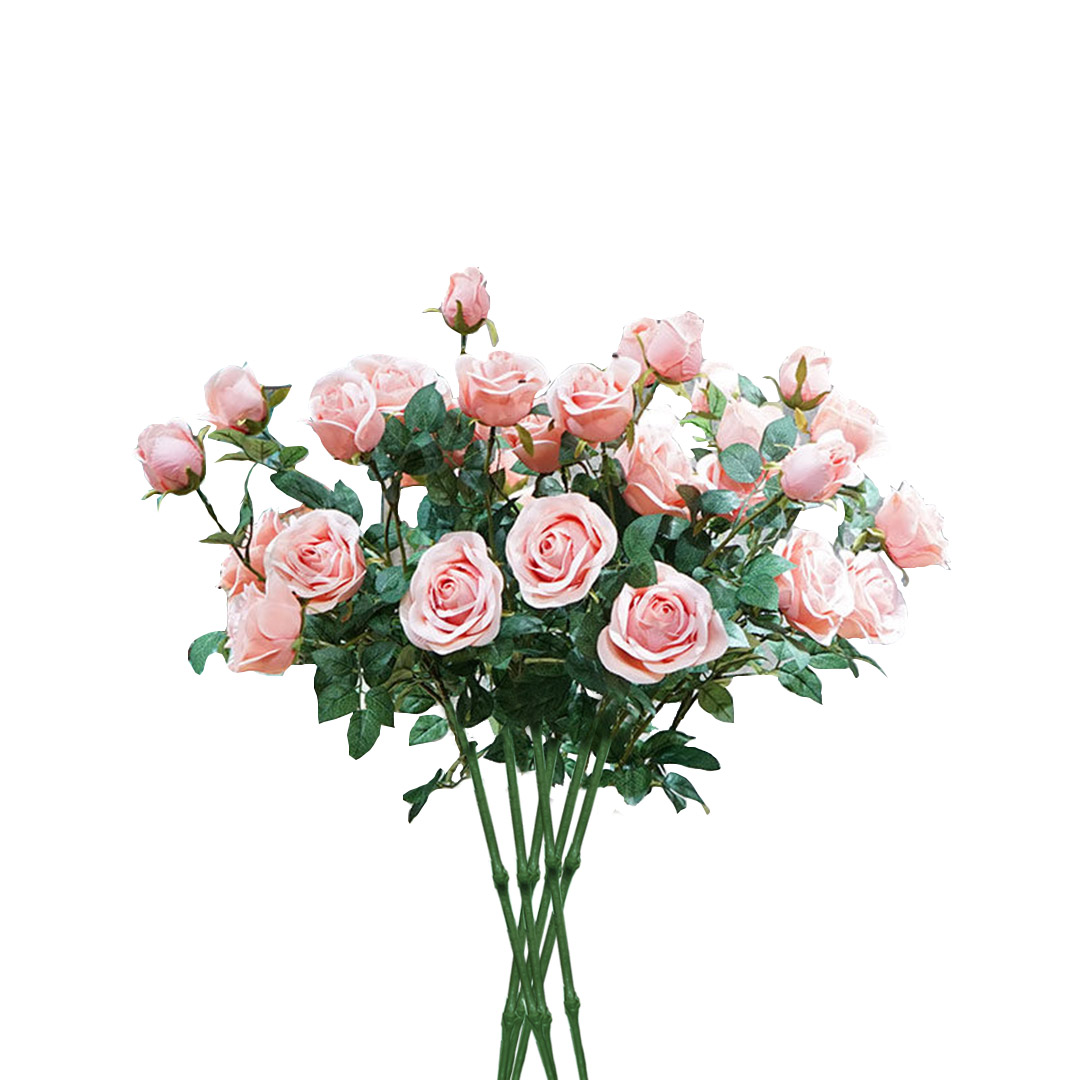 Soga 8 Bunch Artificial Silk Rose 5 Heads Flower Fake Bridal Bouquet Table Decor Light Pink, Home &Amp; Living, Home Decor, Artificial Plants, , ,  - Nz Depot 1