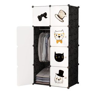 SOGA 8 Cubes Black Portable Wardrobe Divide-Grid Modular Storage Organiser Foldable Closet, Home & Living, Bedroom??edroom Storage Solutions, Other, ,  - NZ DEPOT 1