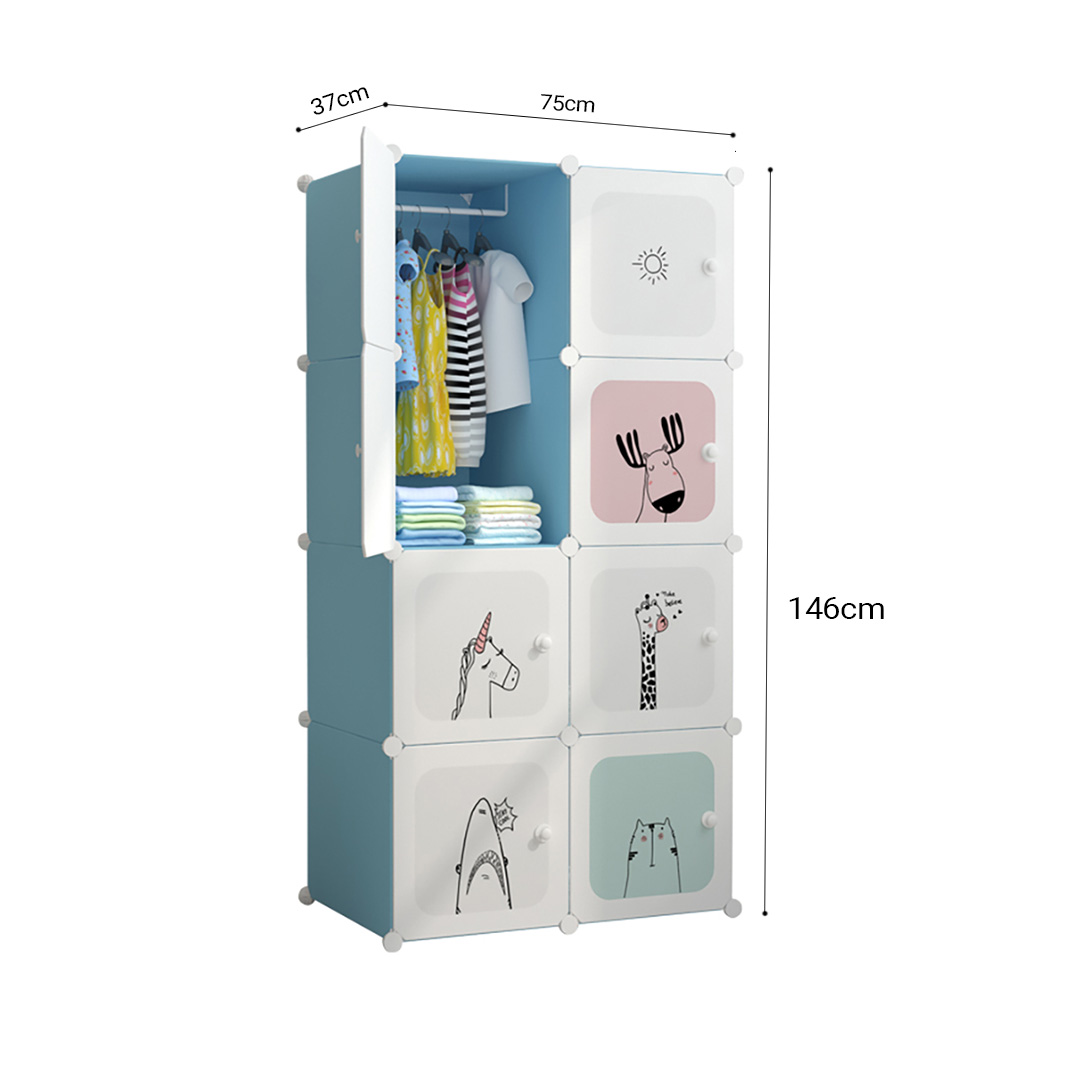 Soga 8 Cubes Blue Portable Wardrobe Divide-Grid Modular Storage Organiser Foldable Closet, Home &Amp; Living, Bedroom??Edroom Storage Solutions, Other, , ,  - Nz Depot 6