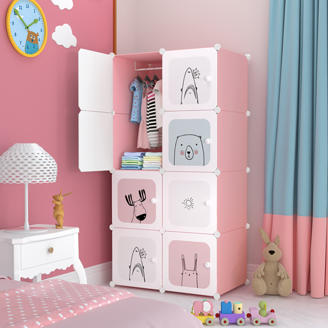 Soga 8 Cubes Pink Portable Wardrobe Divide-Grid Modular Storage Organiser Foldable Closet, Home &Amp; Living, Bedroom??Edroom Storage Solutions, Other, , ,  - Nz Depot 2