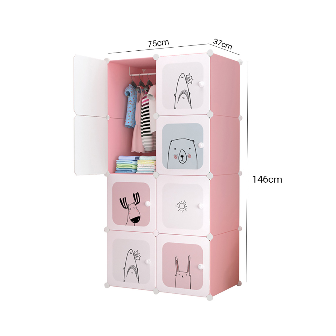 Soga 8 Cubes Pink Portable Wardrobe Divide-Grid Modular Storage Organiser Foldable Closet, Home &Amp; Living, Bedroom??Edroom Storage Solutions, Other, , ,  - Nz Depot 5