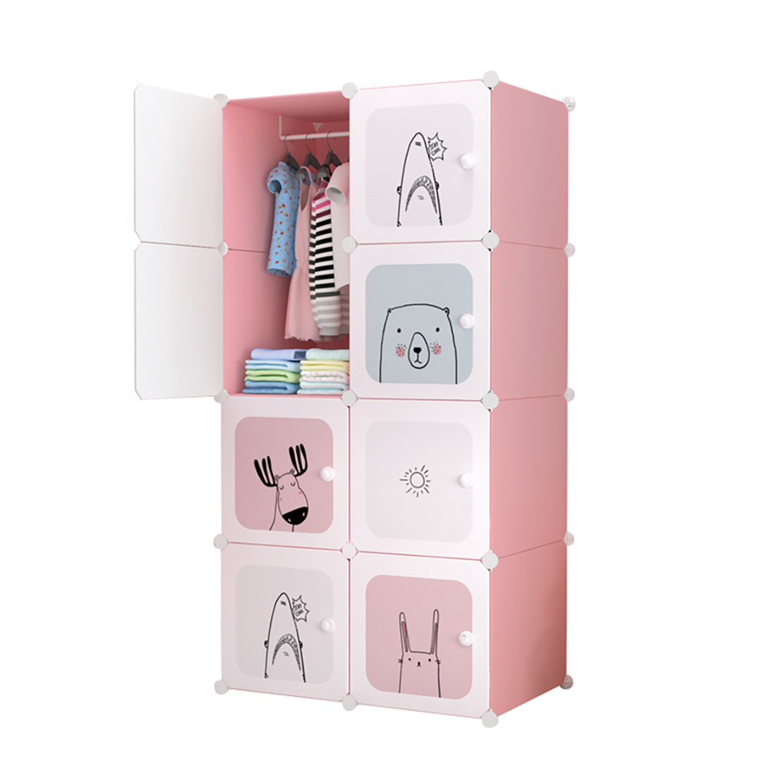 Soga 8 Cubes Pink Portable Wardrobe Divide-Grid Modular Storage Organiser Foldable Closet, Home &Amp; Living, Bedroom??Edroom Storage Solutions, Other, , ,  - Nz Depot 1