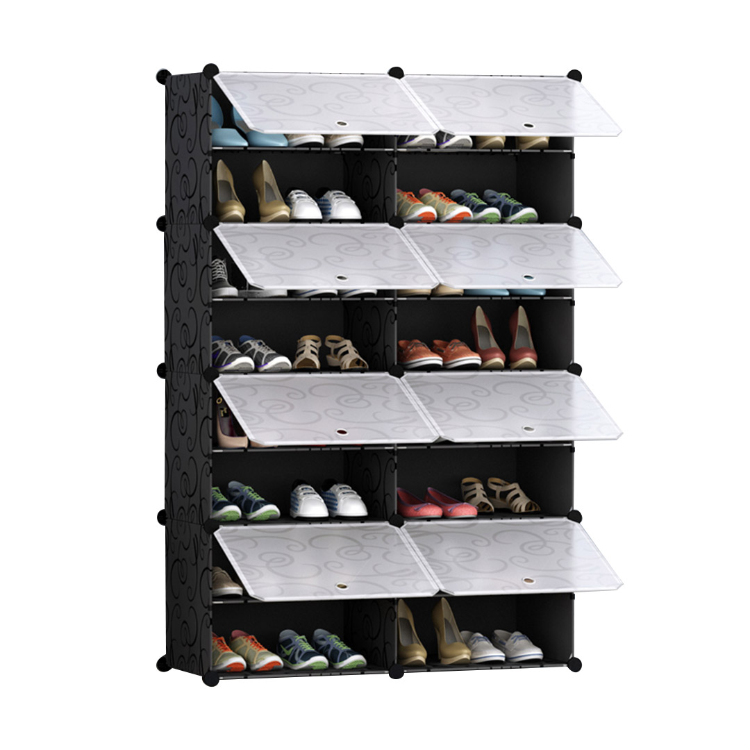 Soga 8 Tier 2 Column Shoe Rack Organizer Sneaker Footwear Storage Stackable Stand Cabinet Portable Wardrobe With Cover, Furniture, Storage &Amp; Shelving, Shoe Storage, , ,  - Nz Depot 1