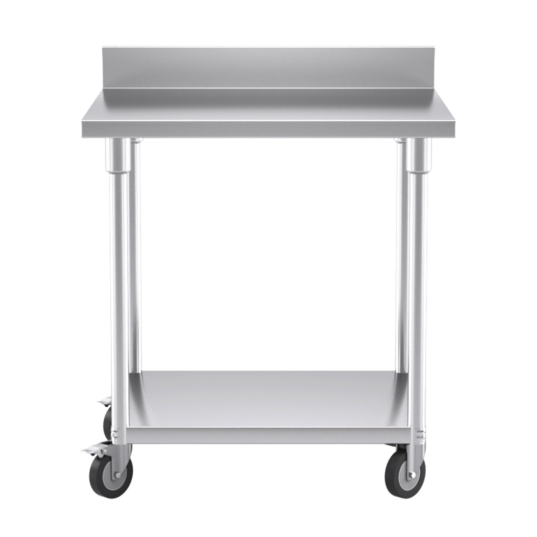 Soga 80Cm Commercial Catering Kitchen Stainless Steel Prep Work Bench Table With Backsplash And Caster Wheels, Furniture, Kitchen &Amp; Dining Room Furniture, Buffets, Sideboards &Amp; Kitchen Islands, , ,  - Nz Depot 2