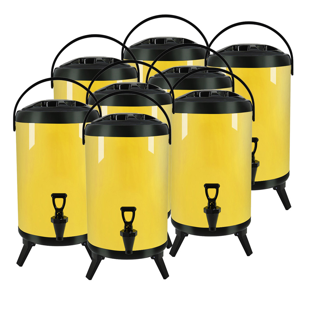 Soga 8X 10L Stainless Steel Insulated Milk Tea Barrel Hot And Cold Beverage Dispenser Container With Faucet Yellow, Home &Amp; Living, Kitchen &Amp; Dining, Barware, Spirit Dispensers, ,  - Nz Depot 1