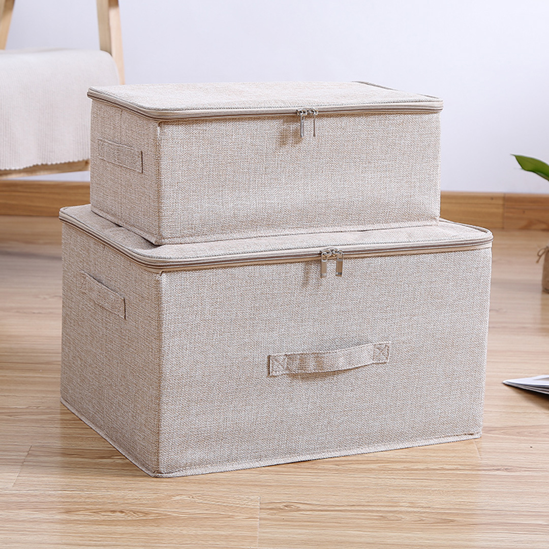 Soga Beige Large Portable Double Zipper Storage Box Moisture Proof Clothes Basket Foldable Home Organiser, Furniture, Storage &Amp; Shelving, Home Storage, , ,  - Nz Depot 7