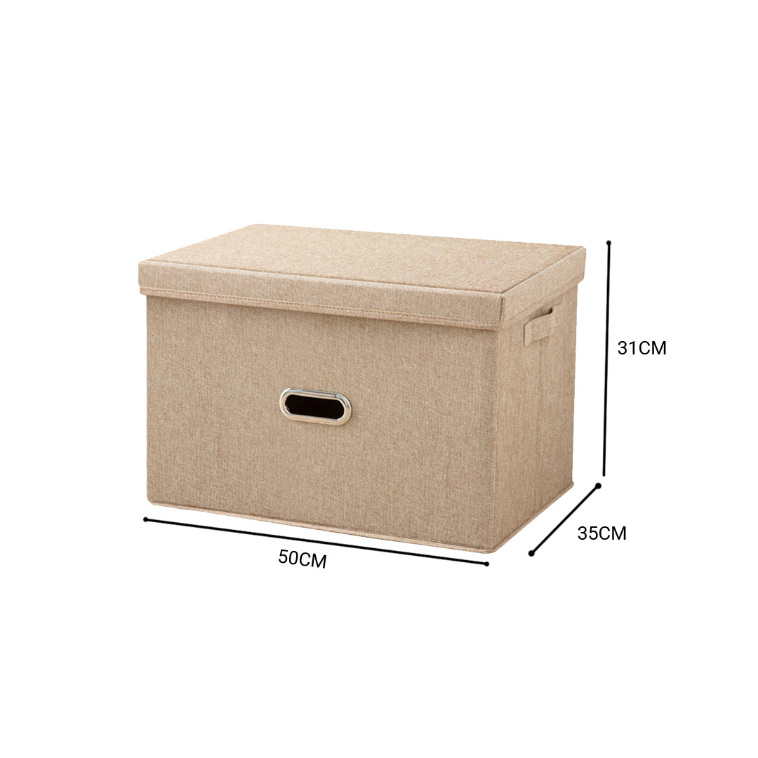 SOGA Beige Super Large Foldable Canvas Storage Box Cube Clothes Basket Organiser Home Decorative Box, Furniture, Storage & Shelving, Home Storage, , ,  - NZ DEPOT 6