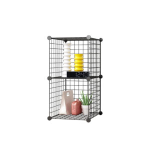 SOGA Black Portable 2 Tier Cube Storage Organiser Foldable DIY Modular Grid Space Saving Shelf, Furniture, Storage & Shelving, Home Storage, , ,  - NZ DEPOT 1