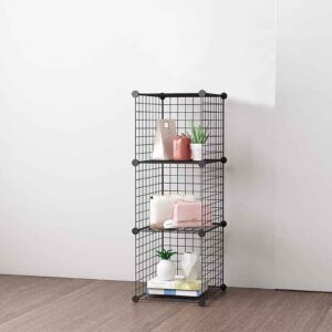 SOGA Black Portable 3 Tier Cube Storage Organiser Foldable DIY Modular Grid Space Saving Shelf, Furniture, Storage & Shelving, Home Storage, , ,  - NZ DEPOT 2