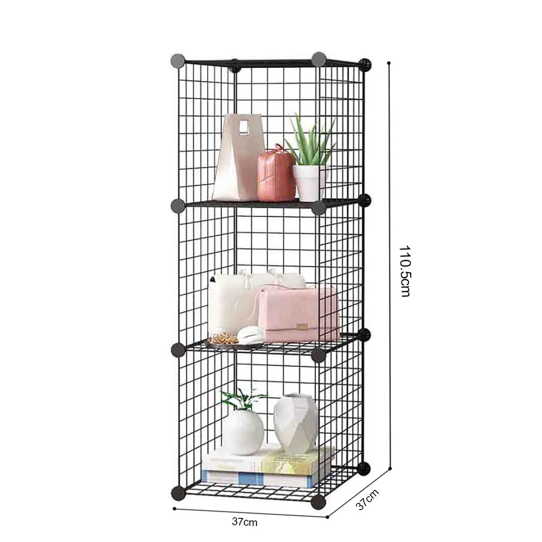 Soga Black Portable 3 Tier Cube Storage Organiser Foldable Diy Modular Grid Space Saving Shelf, Furniture, Storage &Amp; Shelving, Home Storage, , ,  - Nz Depot 6