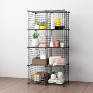 SOGA Black Portable 8-Cube Storage Organiser Foldable DIY Modular Grid Space Saving Shelf, Furniture, Storage & Shelving, Home Storage, , ,  - NZ DEPOT 2