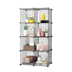 SOGA Black Portable 8-Cube Storage Organiser Foldable DIY Modular Grid Space Saving Shelf, Furniture, Storage & Shelving, Home Storage, , ,  - NZ DEPOT 1